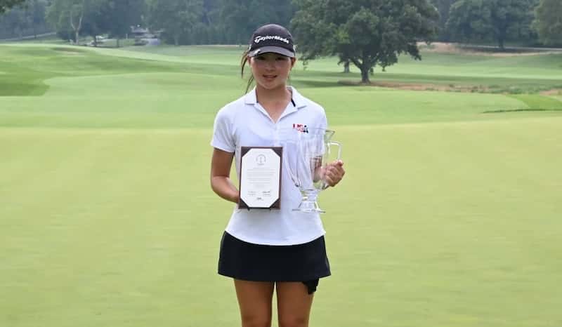 Addison Kartusch made an ace today. Photo courtesy of Ron Alvey