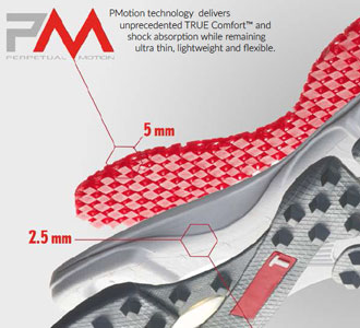 True 
Linkswear's P-Motion technology provides 
shock absorption and comfort.