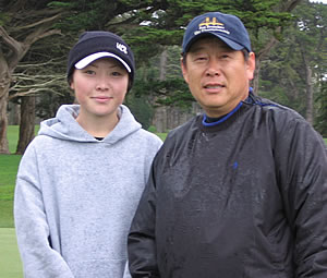 Women's Champ Diane Kwon and her Father/Caddie John