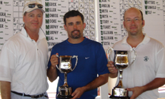 TGA President Malcolm Holland,<br>runner-up Rob Couture<br>and champion Jeff Makohon
