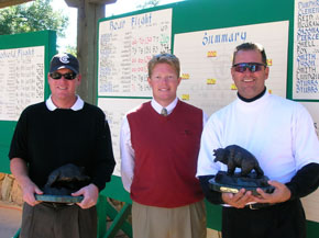 Champions Eddie Podzemny (L) and Charles Young (R)<br>with Tournament Director Andrew Peterson