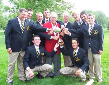 The victorious European Team with tournament host Arnold Palmer