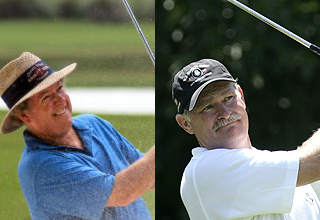 Paul Simson (L) of Raleigh, NC and Pat Tallent (R) of<br>Vienna, VA finished as co-medalists at 2-under 140