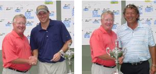 Stephen Summers (L) and Steve LeRoy (R)<br>with tournament host Chip Stewart.