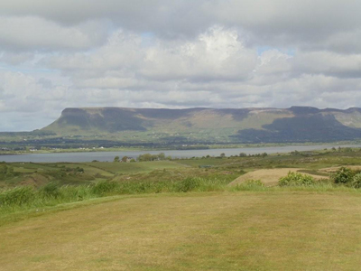 The mountains surrounding Rosses Point Golf Course in Sligo