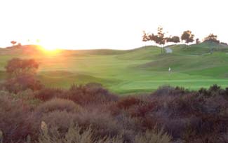 Sunset over the rolling 5th fairway at The Crossings 