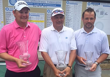Birmingham National Invitational champ Tim Jackson <br>is flanked by Runner-up Patrick Christovich (left) <br>and Joseph Deraney