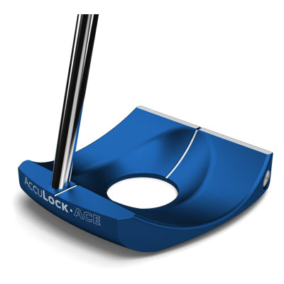 The innovative design of the AccuLock ACE putter<br> stabilizes the putting stroke.