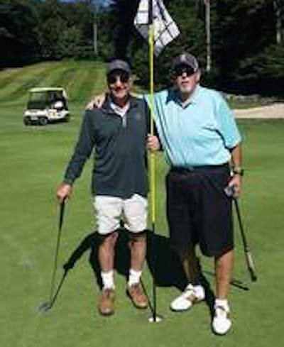 George Litz, left, and Ed Bragger each shot a hole-in-one <br>on No. 3 at the Pocono Farms CC <br>Photo courtesy of Pocono Record