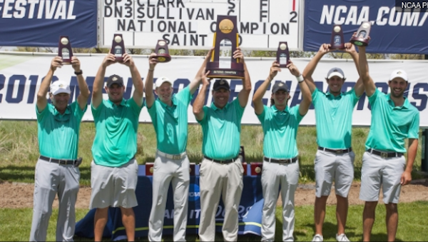 St. Leo's celebrates first NCAA title in program history <br>(Photo Courtesy of St. Leo's Athletics)</br>