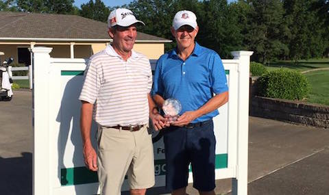 Mark Addington and Steve Groom following Missouri Sr. Four-Ball win <br>(Missouri Golf Association Photo)</br>
