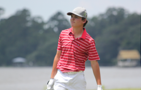Trent Phillips peers after a shot at the S.C. Junior Amateur <br>(SCGA Photo)</br>