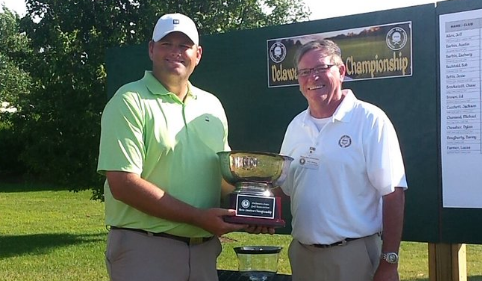 Jay Whitby holds Delaware Amateur trophy <br>(Delaware Golf Association Photo)</br>