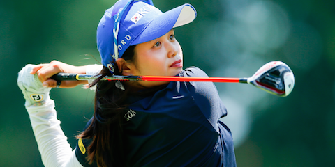 Top-seed Hye-Jin Choi watches a shot during Thursday action <br>(USGA Photo)</br>