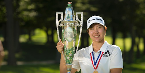 Eun Jeong Seong is the first player in history to win both<br> the USGA Women's Am and Jr trophies in the same season <br>(USGA Photo)