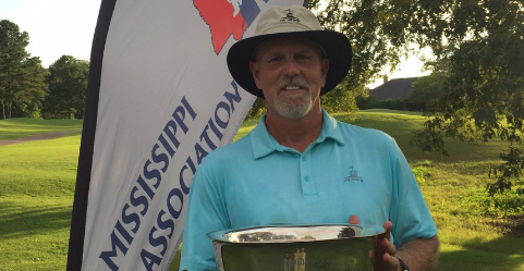 David Allen holds Mississippi Senior Amateur trophy <br>(MGA Photo)