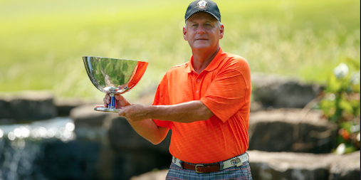 Dave Ryan holds U.S. Senior Amateur Trophy <br>(USGA Photo)