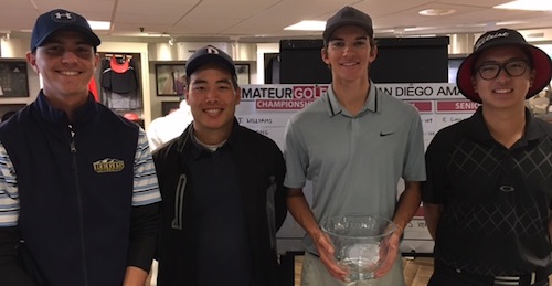 Champion Jake Williams (2nd right) with Runner-up Justin Chong (far right)<br>T3 were Joshua Diaz (far left) and Robin Kang (2nd left)