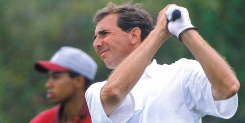Buddy Marucci during the championship match <br>of the 1995 U.S. Amateur against Tiger Woods <br>(USGA Photo)
