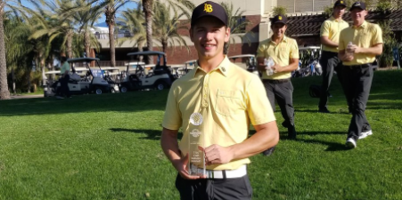 Joe Fryer after his win at the Folino Men's Invitational <br>(Long Beach State Athletics Photo)