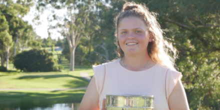 Kirsten Rudgeley after her Western Australia Women's Amateur victory <br>(Golf West Australia Photo)