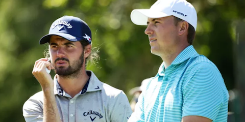 Curtis Luck (L) played with Jordan Spieth (R) at the 2016 Australian Open <br>(Golf Australia Photo)
