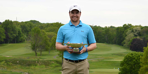 Monte Mullen with the Russell C. Palmer Cup Trophy