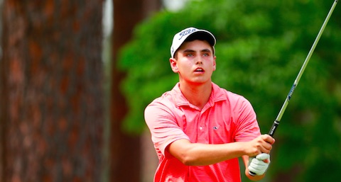 Grayson Wotnosky, 16, is a member of the second-youngest team in the field. <br>He and his partner Shay Bhatia, 15, shot 66 on No. 2
