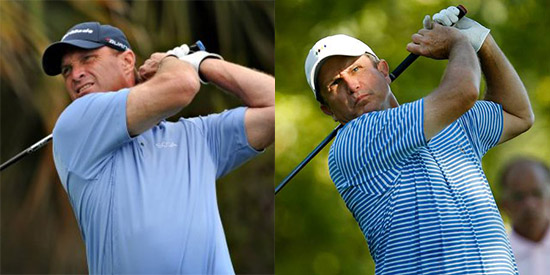 Robert Funk (L) and Matt Sughrue (R) sit a 1-under with<br>a good chance to make the cut and play the weekend