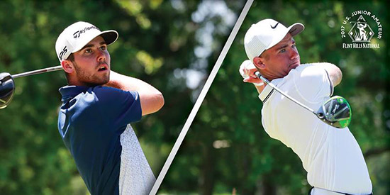Matthew Wolff (L) and Noah Goodwin (R) will meet for the championship on Saturday<br>(USGA photo)