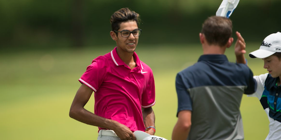 Akshay Bhatia after his record-setting round on the ninth hole during Round Two <br>of the Junior PGA Championship <br>(Photo by Traci Edwards/PGA of America) 