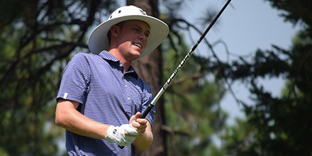 Last year Joe Highsmith let it slip away. He's back<br>in the lead after a record 65. (WSGA photo)