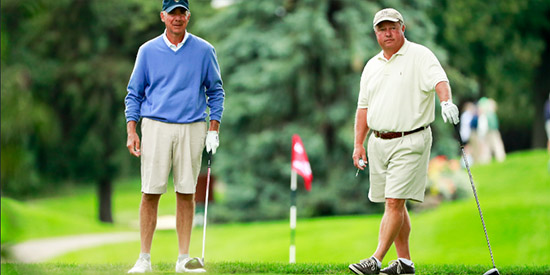 2008 Champion Buddy Marucci (L) and Keith Decker played<br>a back-and-forth match that went to the 18th (USGA photo)