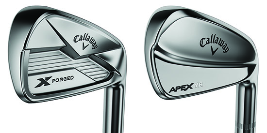 The Callaway X Forged (L) and Apex Muscleback (R) Irons
