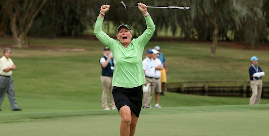 48-feet, a birdie and a spot in the finals for Mary Jane Hiestand <br>(USGA Photo)
