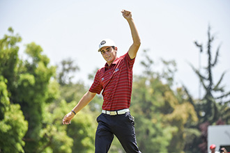 Joaquin Niemann celebrates his LAAC win