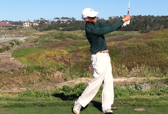 Michael Donovan teeing off at Monterey Peninsula CC