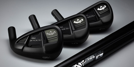 Callaway Rogue Pro Black irons with True Temper XP 105 shafts and Lamkin Z5 grips<br>(Callaway photo)