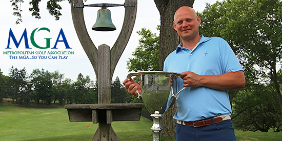 <c>Colby Anderson Hoists His New Hardware at Wheatley Hills Golf Club (photo courtesy MGA)</c>