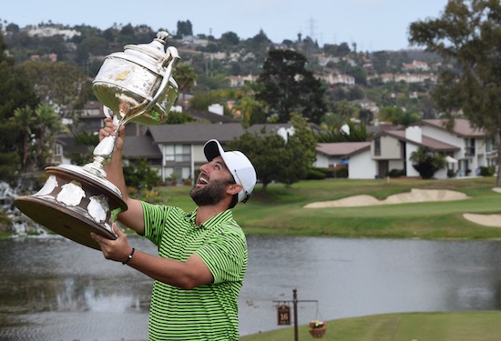 Hoisting it High: Bobby Bucey lifts the California Amateur trophy