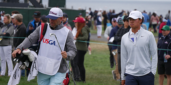 Brandon Wu (right) and his caddie (AGC photo)