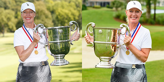 Same outfit, same trophy (USGA photo)