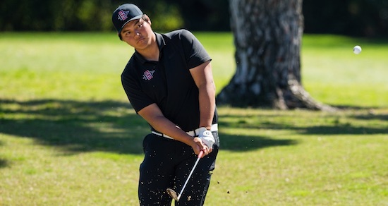 San Diego State's Leo Oyo (6-under) has the individual lead at The Prestige