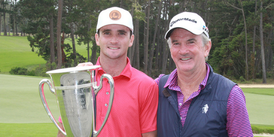 Daniel Connolly and his father Martin with the NCGA Stroke Play trophy