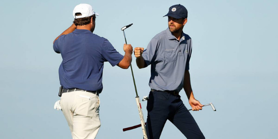 Harvin Groft (right) is making the most of his return to competitive golf this week. (USGA)