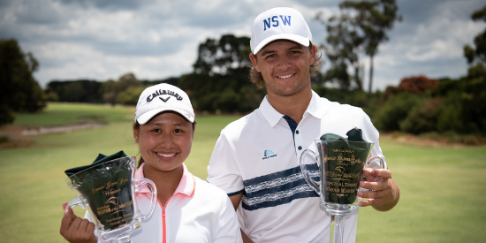 2022 Australian Masters of Amateurs winners Jeneath Wong and Harrison Crowe
