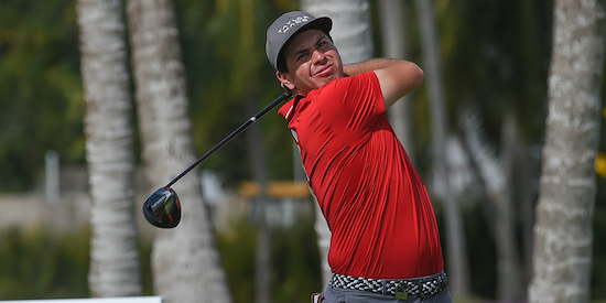 Julian Perico tees off in the second round of the Latin America Amateur (photo: LAACgolf.com)