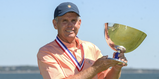 Rusty Strawn with the Frederick L. Dold Championship trophy (Kathryn Riley/USGA)
