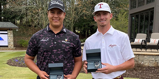 Time to make birdie: Aldrich Potgieter and Sam Bennett at The Georgia Cup