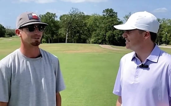 Sam Bennett with Adam Rohrbough of Texas Golf Association